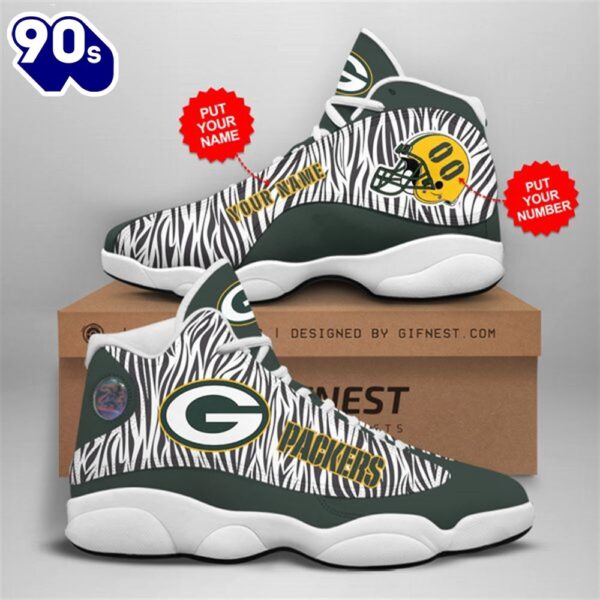 Green Bay Packers Custom Name Number Air Jordan 13 Shoes