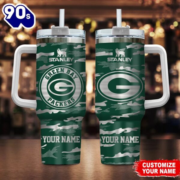 Green Bay Packers-NFL Personalized New Camo Pattern Stanley Tumbler 40oz