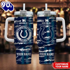 Indianapolis Colts-NFL Personalized New Camo Pattern Stanley Tumbler 40oz