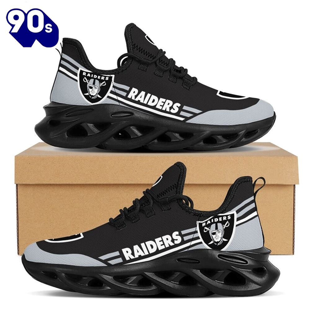 Las Vegas Raiders NFL Max Soul Shoes Clunky Shoes Running Adults Sports Sneakers Gift Las Vegas Raiders NFL Max Soul Shoes Clunky Shoes Running Adults Sports Sneakers Gift