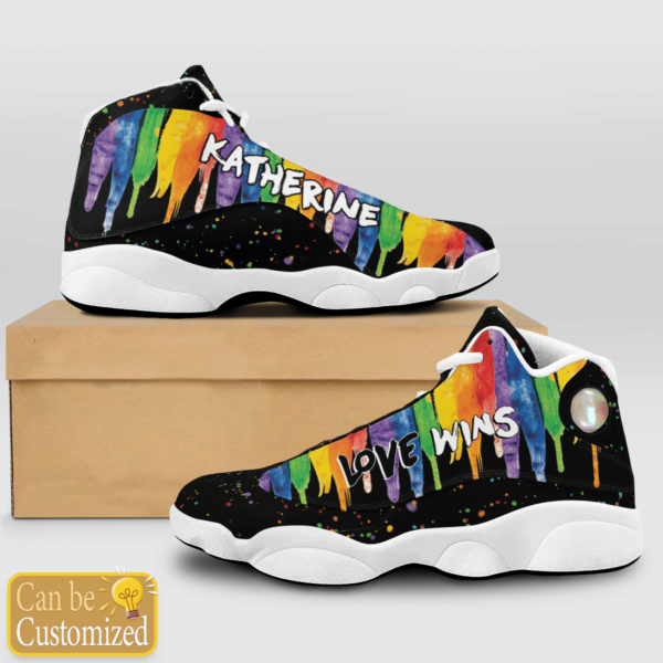 Lgbt Color Paint Love Wins Custom Name Jd13 Shoes