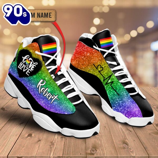 Lgbt Heart Beat Love Is Love Custom Name Jd13 Shoes