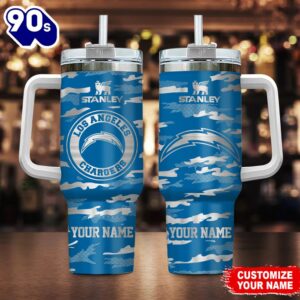 Los Angeles Chargers-NFL Personalized New Camo Pattern Stanley Tumbler 40oz