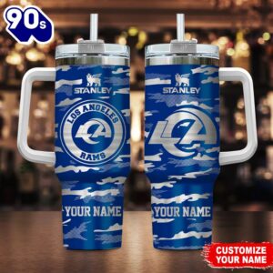 Los Angeles Rams-NFL Personalized New Camo Pattern Stanley Tumbler 40oz