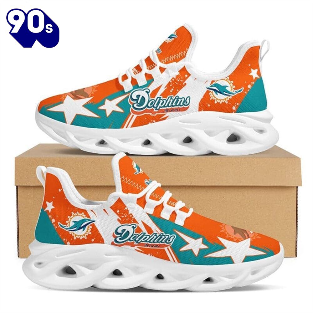Miami Dolphins NFL Max Soul Shoes Clunky Shoes Running Adults Sports Sneakers Gift Miami Dolphins NFL Max Soul Shoes Clunky Shoes Running Adults Sports Sneakers Gift