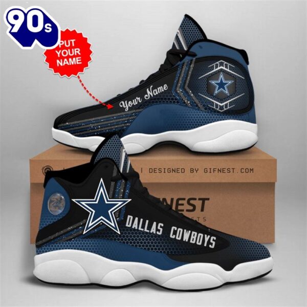 NFL Dallas Cowboys Custom Name Special Hexa Logo Air Jordan 13 Shoes