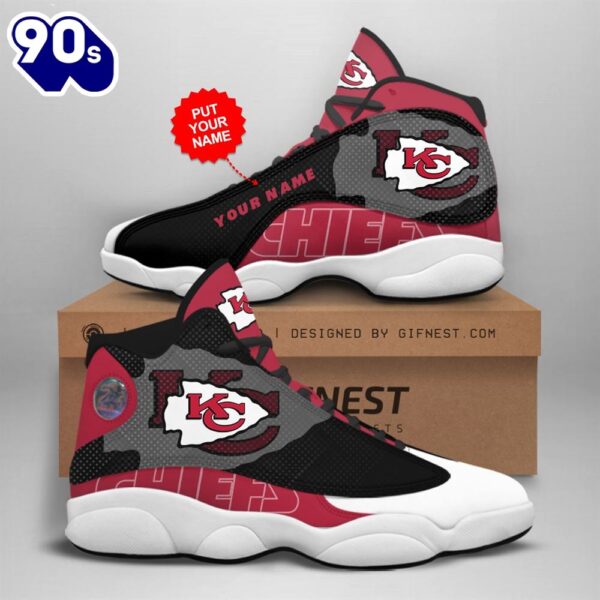 NFL Kansas City Chiefs Custom Name Air Jordan 13 Shoes V1