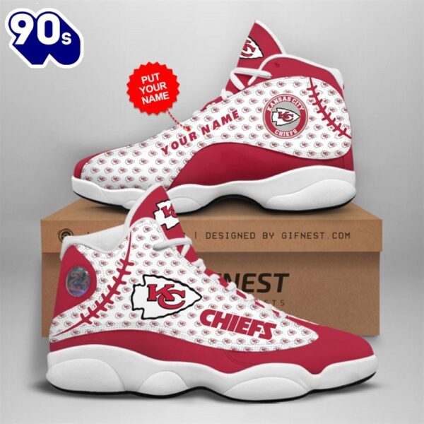 NFL Kansas City Chiefs Custom Name Air Jordan 13 Shoes V4