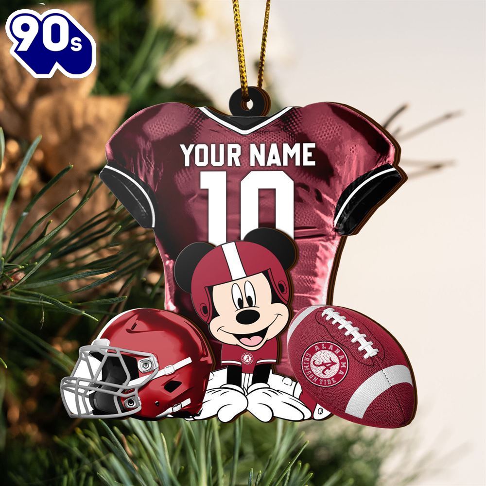 Ncaa Alabama Crimson Tide Mickey Mouse Christmas Ornament Custom Your Name And Number Ncaa Alabama Crimson Tide Mickey Mouse Christmas Ornament Custom Your Name And Number