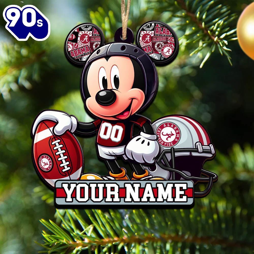Ncaa Alabama Crimson Tide Mickey Mouse Ornament Personalized Your Name Ncaa Alabama Crimson Tide Mickey Mouse Ornament Personalized Your Name