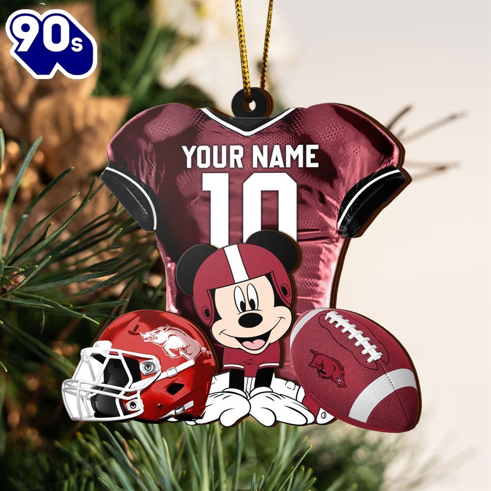 Ncaa Arkansas Razorbacks Mickey Mouse Christmas Ornament Custom Your Name And Number Ncaa Arkansas Razorbacks Mickey Mouse Christmas Ornament Custom Your Name And Number