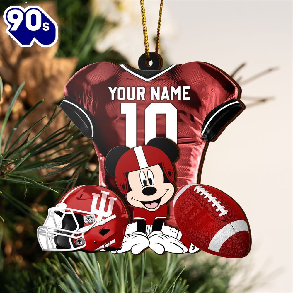 Ncaa Indiana Hoosiers Mickey Mouse Christmas Ornament Custom Your Name And Number Ncaa Indiana Hoosiers Mickey Mouse Christmas Ornament Custom Your Name And Number