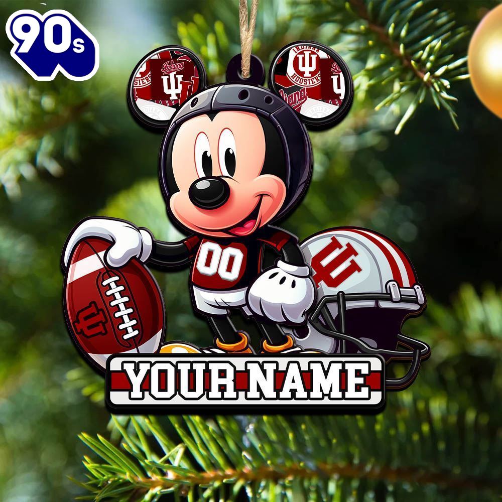 Ncaa Indiana Hoosiers Mickey Mouse Ornament Personalized Your Name Ncaa Indiana Hoosiers Mickey Mouse Ornament Personalized Your Name