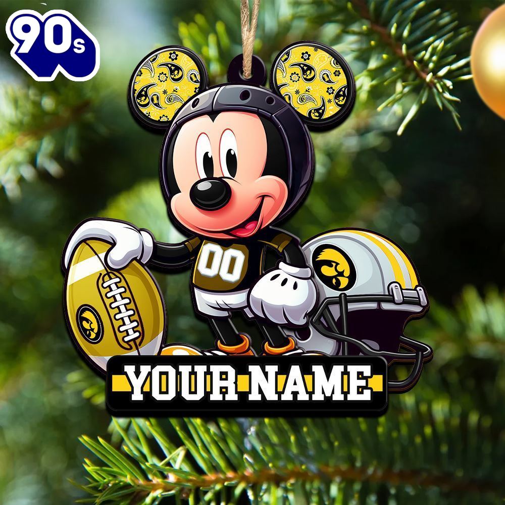 Ncaa Iowa Hawkeyes Mickey Mouse Ornament Personalized Your Name Ncaa Iowa Hawkeyes Mickey Mouse Ornament Personalized Your Name