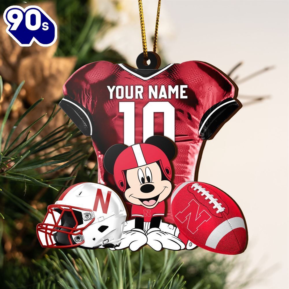 Ncaa Nebraska Cornhuskers Mickey Mouse Christmas Ornament Custom Your Name And Number Ncaa Nebraska Cornhuskers Mickey Mouse Christmas Ornament Custom Your Name And Number