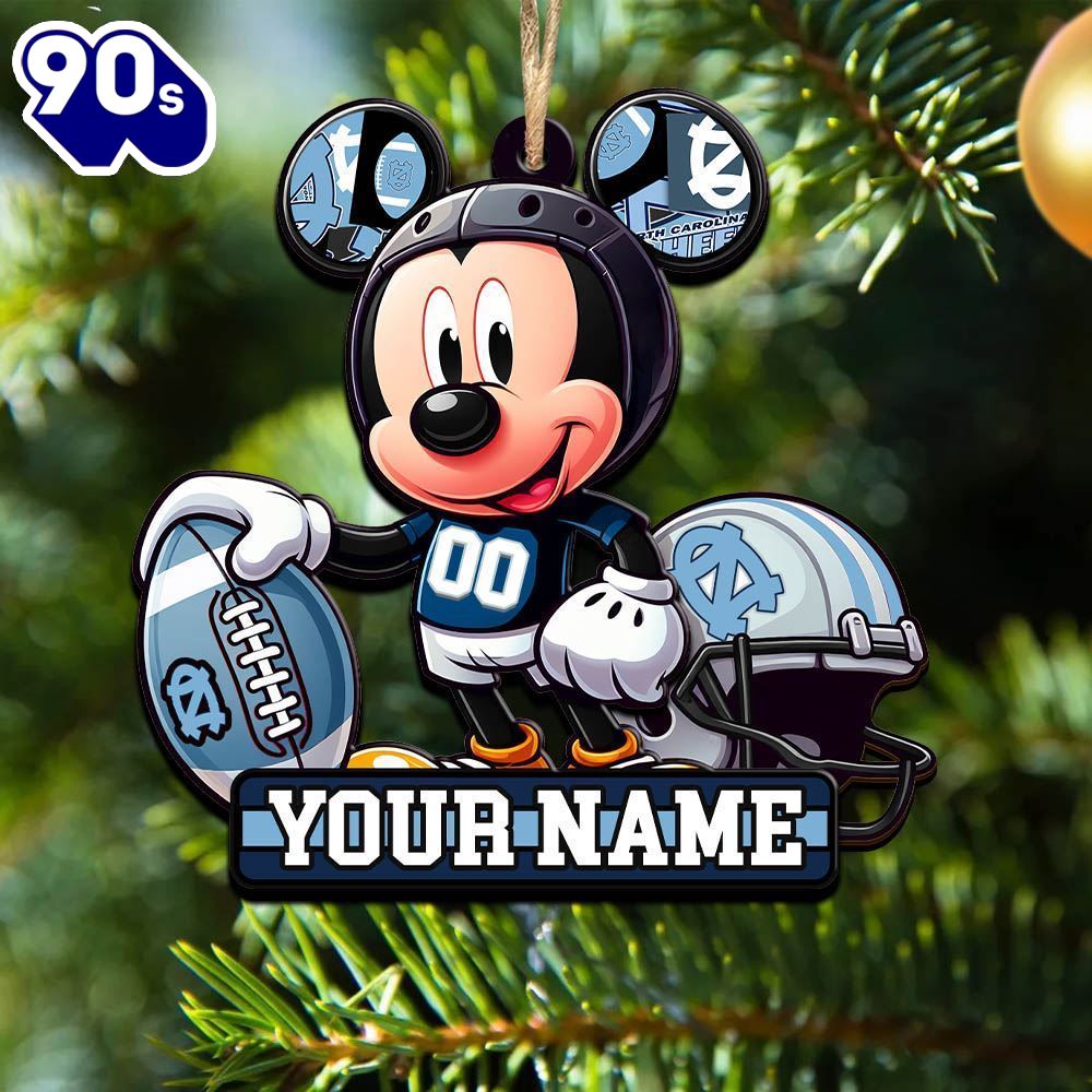 Ncaa North Carolina Tar Heels Mickey Mouse Ornament Personalized Your Name Ncaa North Carolina Tar Heels Mickey Mouse Ornament Personalized Your Name