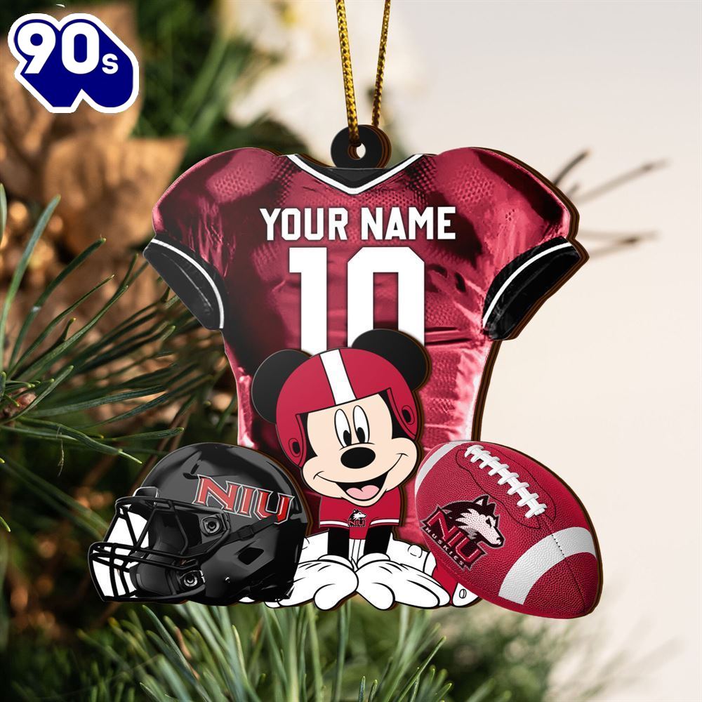 Ncaa Northern Illinois Huskies Mickey Mouse Christmas Ornament Custom Your Name And Number Ncaa Northern Illinois Huskies Mickey Mouse Christmas Ornament Custom Your Name And Number