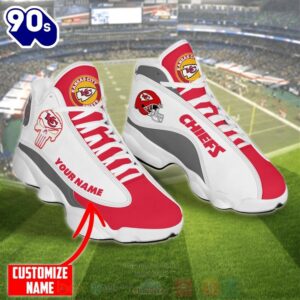 Nfl Kansas City Chiefs Punisher Skull Custom Name Air Jordan 13 Shoes