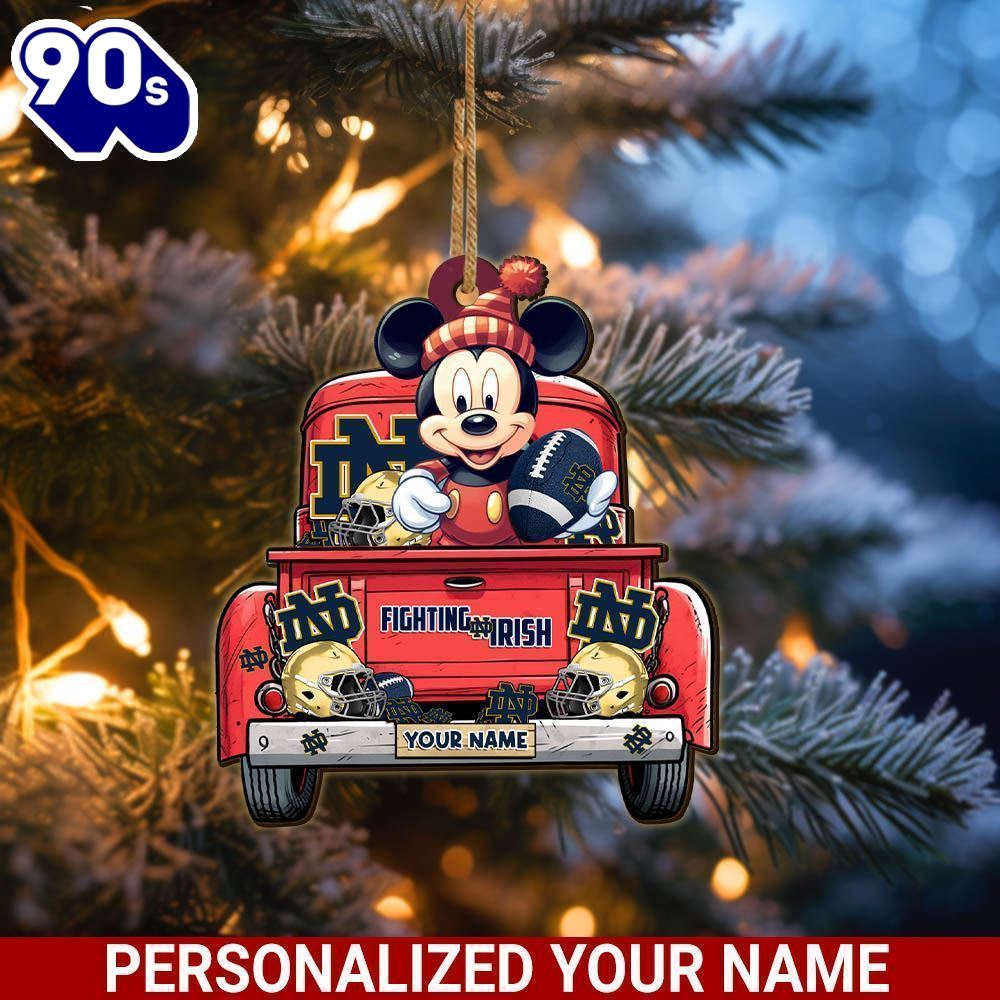 Notre Dame Fighting Irish Mickey Mouse Ornament Personalized Your Name Sport Home Decor Notre Dame Fighting Irish Mickey Mouse Ornament Personalized Your Name Sport Home Decor