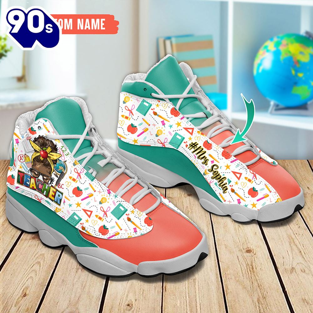 Personalized Black Teacher Jordan 13 Shoes Personalized Black Teacher Jordan 13 Shoes