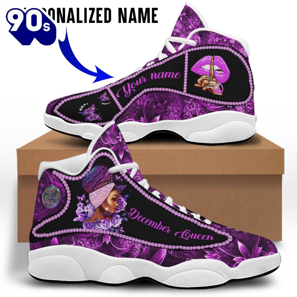 Personalized Name December Girl Jordan 13 Shoes Personalized Name December Girl Jordan 13 Shoes