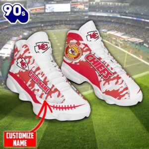 Personalized Nfl Kansas City Chiefs Camo Red Air Jordan 13 Shoes