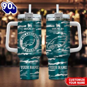 Philadelphia Eagles-NFL Personalized New Camo Pattern Stanley Tumbler 40oz