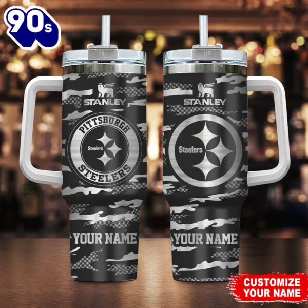 Pittsburgh Steelers-NFL Personalized New Camo Pattern Stanley Tumbler 40oz