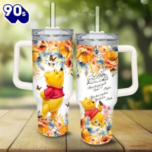 Pooh Flower Pattern 40oz Tumbler