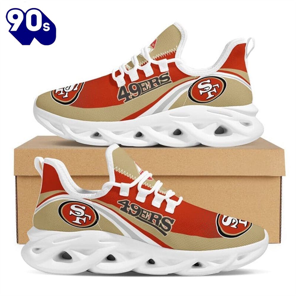San Francisco 49ers NFL Max Soul Shoes Clunky Shoes Running Adults Sports Sneakers Gift San Francisco 49ers NFL Max Soul Shoes Clunky Shoes Running Adults Sports Sneakers Gift