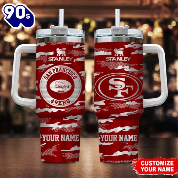 San Francisco 49ers-NFL Personalized New Camo Pattern Stanley Tumbler 40oz