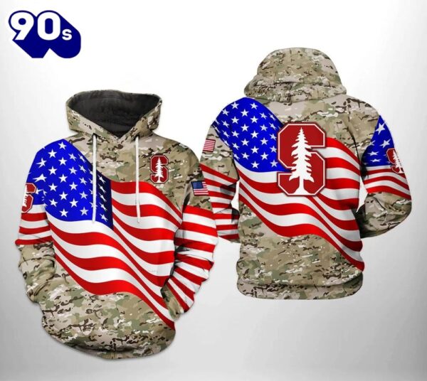 Stanford Cardinals Flag American Camo Veteran 3D Hoodie Stanford Cardinal Christmas