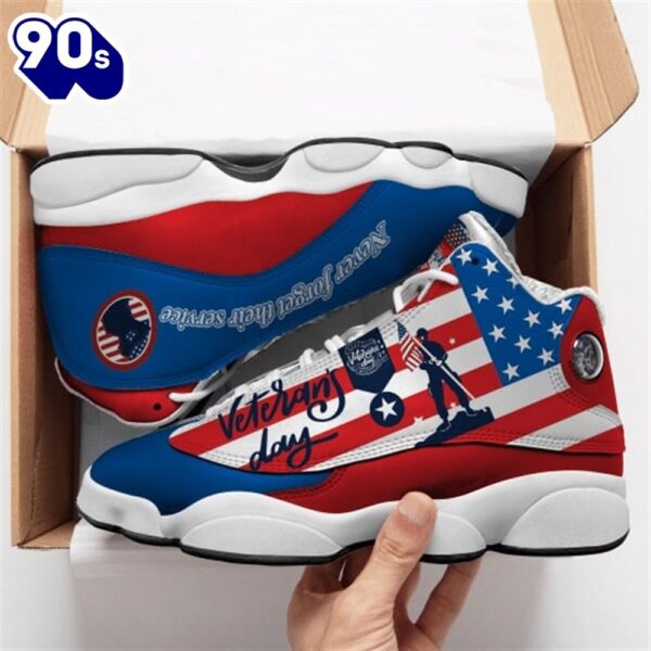 Thank You Veterans Day American Flag All Over Printed Air Jordan 13 Sneakers