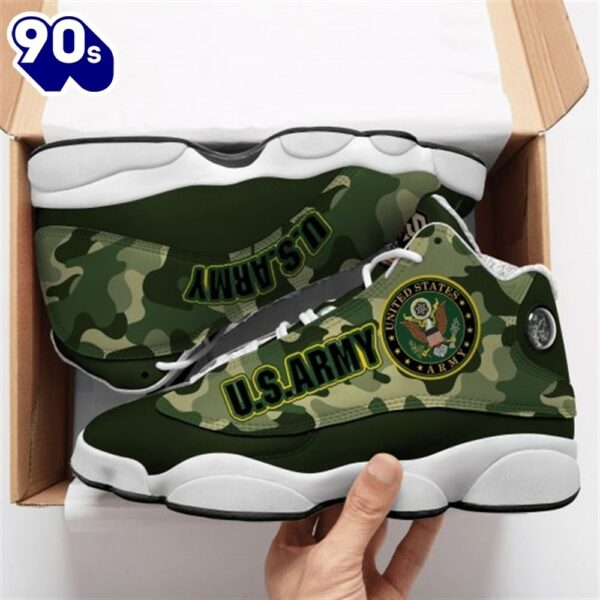 The United States Army Camo All Over Printed Air Jordan 13 Sneakers