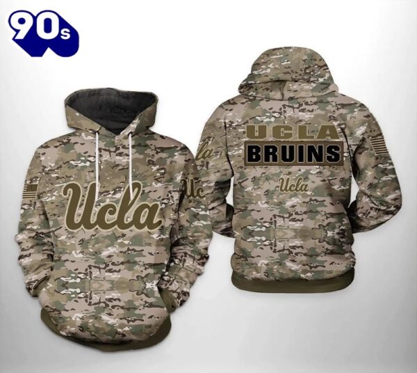 UCLA Bruins Camo Veteran 3D Hoodie Gifts For UCLA Bruins Fans