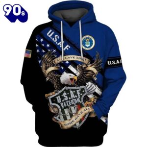 Veteran Air Force Veteran USA Eagle Some Gave All 3D Hoodie All Over Printed