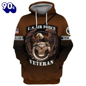 Veteran American Military US Air Force Veteran Eagle 3D Hoodie All Over Printed