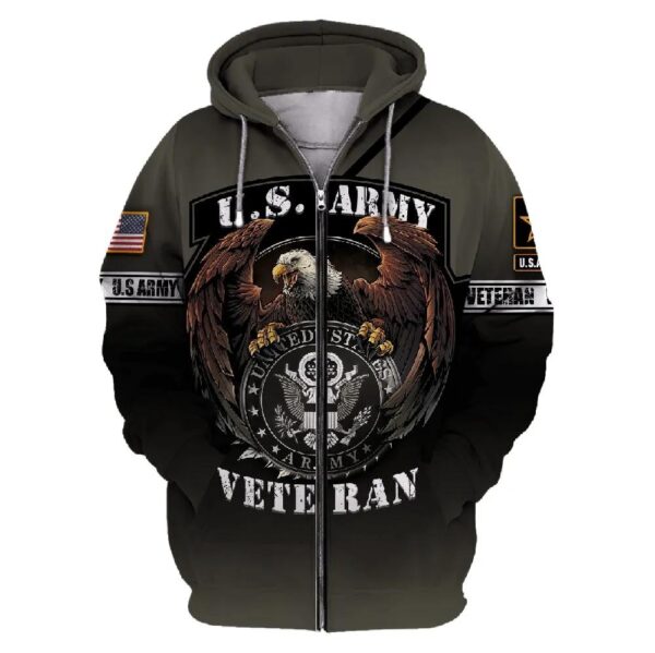 Veteran American Military US Army Veteran Eagle 3D Hoodie All Over Printed