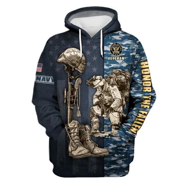 Veteran American Navy Veteran Honor The Fallen 3D Hoodie All Over Printed