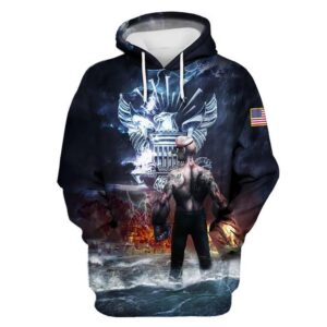 Veteran Navy Eagle Shield Popeye Soldier 3D Hoodie All Over Printed