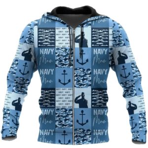 Veteran Navy Mom Camouflage Anchor 3D Hoodie All Over Printed