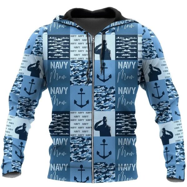 Veteran Navy Mom Camouflage Anchor 3D Hoodie All Over Printed