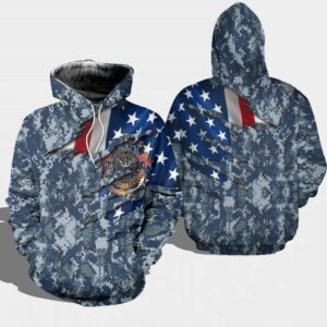 Veteran Navy The Sea Ours Claw Mark Camo 3D Hoodie All Over Printed