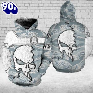 Veteran Skull Air Force Camouflage Gift For Air Force US Air Force 3D Hoodie All Over Printed