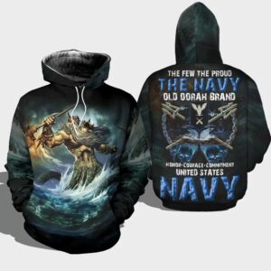 Veteran The Navy Old Brand Honor Courage Commitment 3D Hoodie All Over Printed