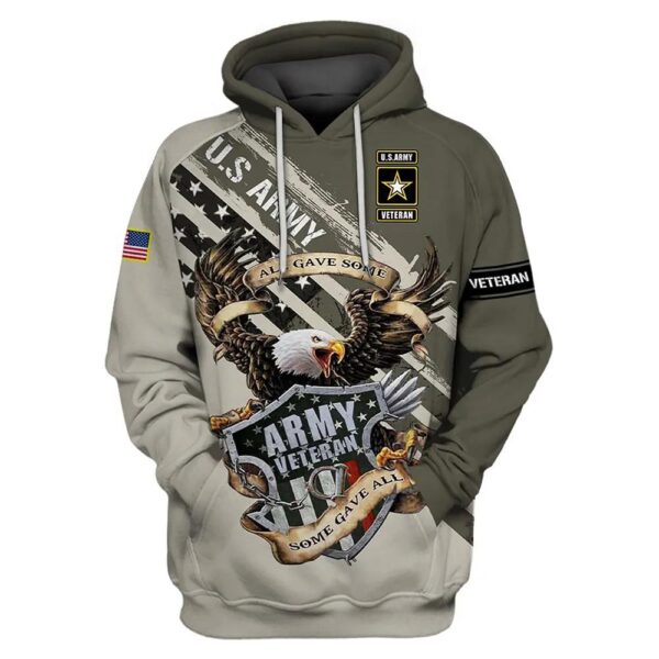 Veteran U.S Army Veteran All Gave Some Gave All 3D Hoodie All Over Printed