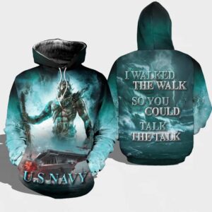 Veteran U.S Navy I Walked The Walk Battle Ship 3D Hoodie All Over Printed