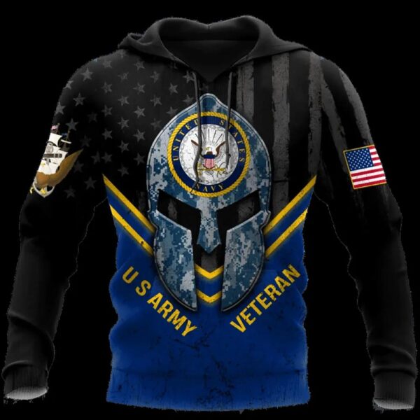 Veteran US Veteran Army Camouflage 3D Hoodie All Over Printed