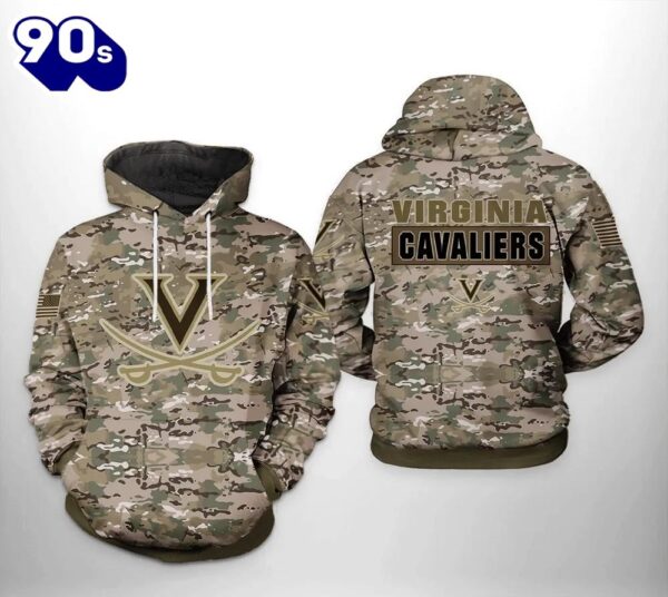 Virginia Cavaliers Camo Veteran 3D Hoodie Virginia Cavaliers