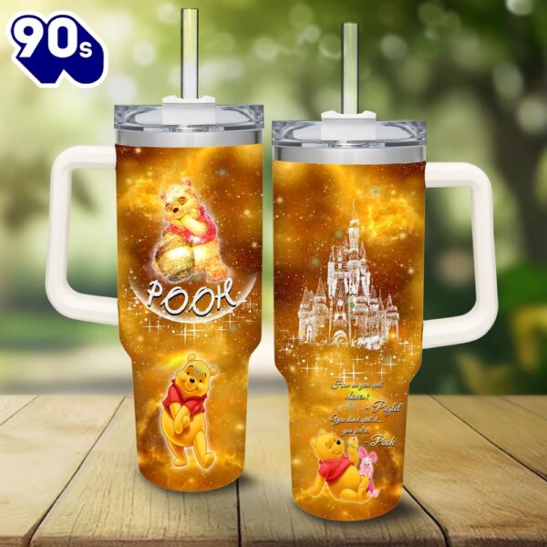 Winnie The Pooh Castle Glitter Pattern 40oz Tumbler